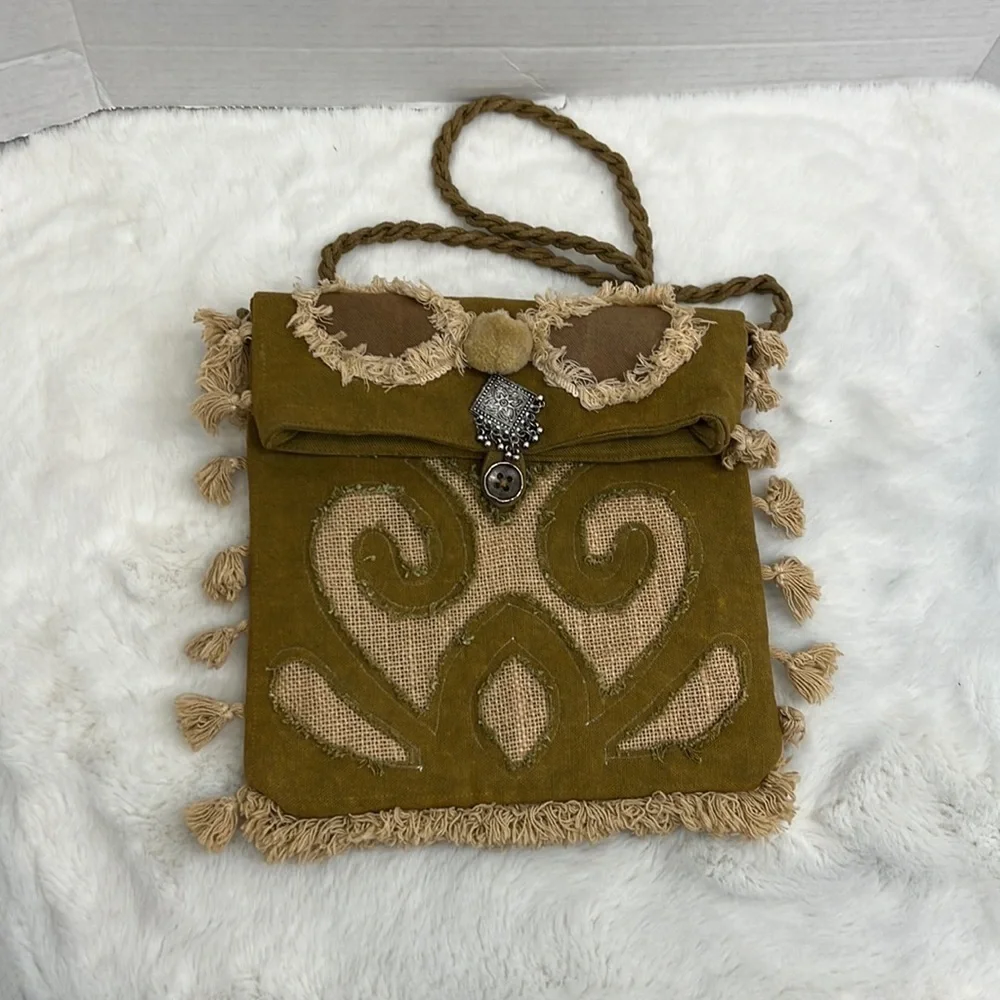 Crosstree lane cotton purse with twisted crossbody strap very boho